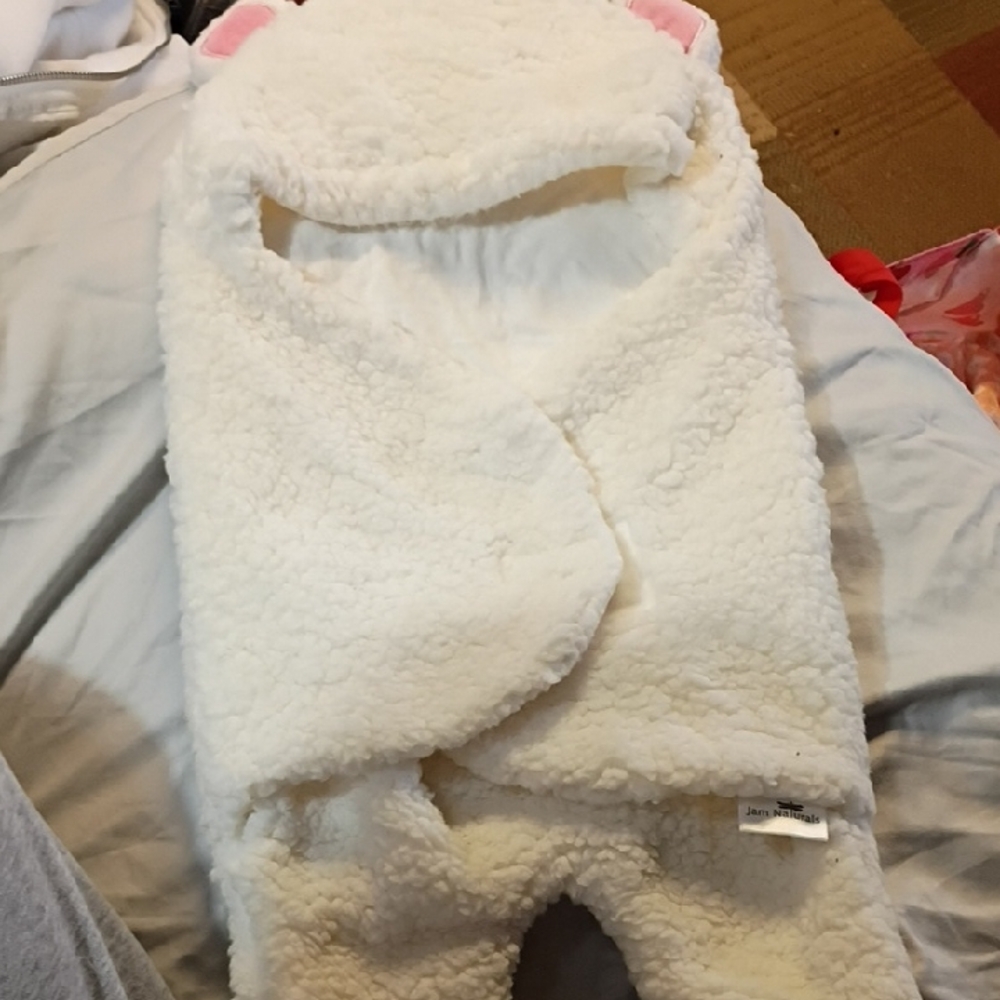 Cream Sherpa Baby  with Hood